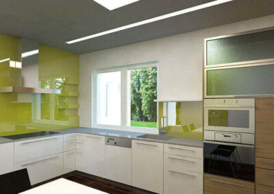 LED szalag világítás konyha álmennyezetén.